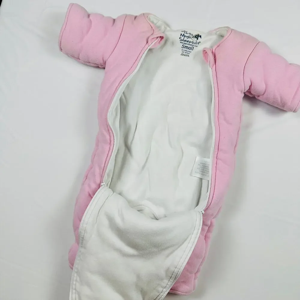 Baby Merlin's Magic Sleep Suit Pink 100% Cotton Very Thick Sz Small 3-6 mo